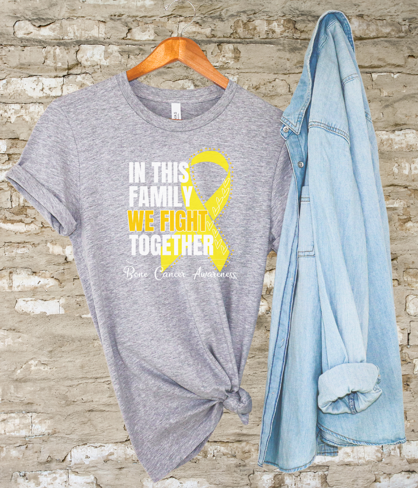Bone Cancer Awareness Shirt- In This Family We Fight Together