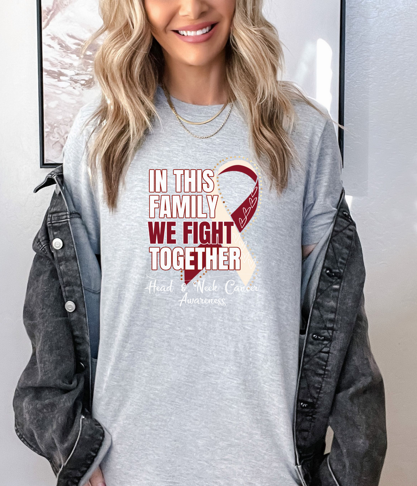 Head & Neck Cancer Awareness Shirt- In This Family We Fight Together