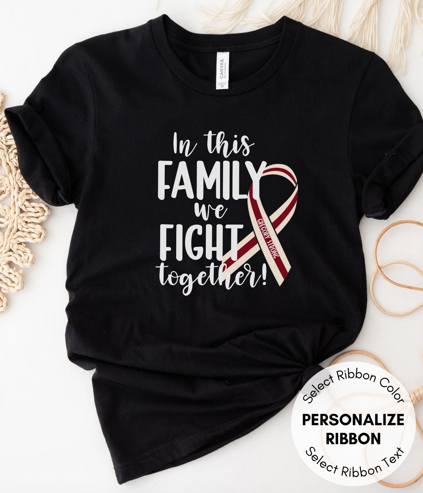 Laryngeal Cancer Shirt Personalized- In This Family We Fight Together