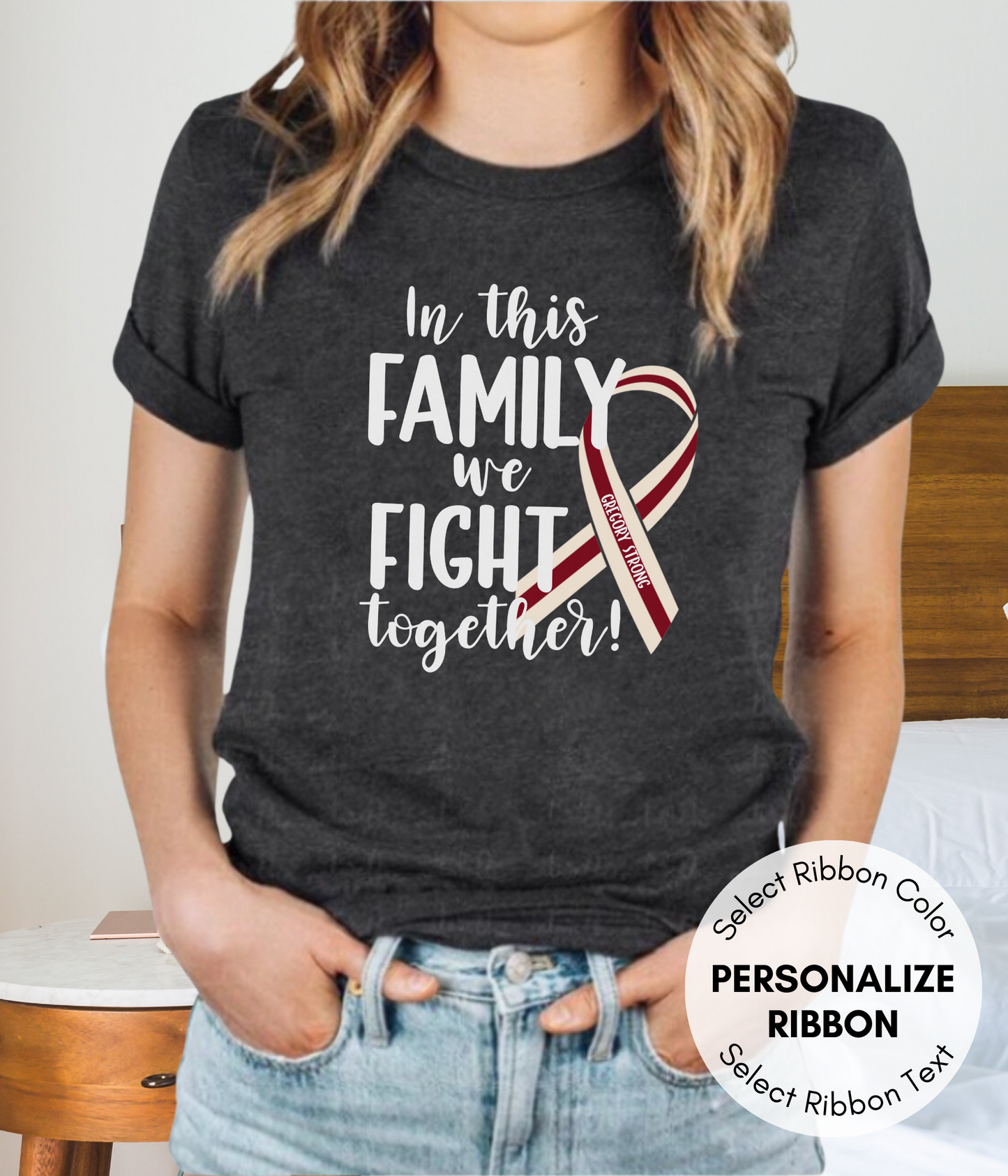 Laryngeal Cancer Shirt Personalized- In This Family We Fight Together