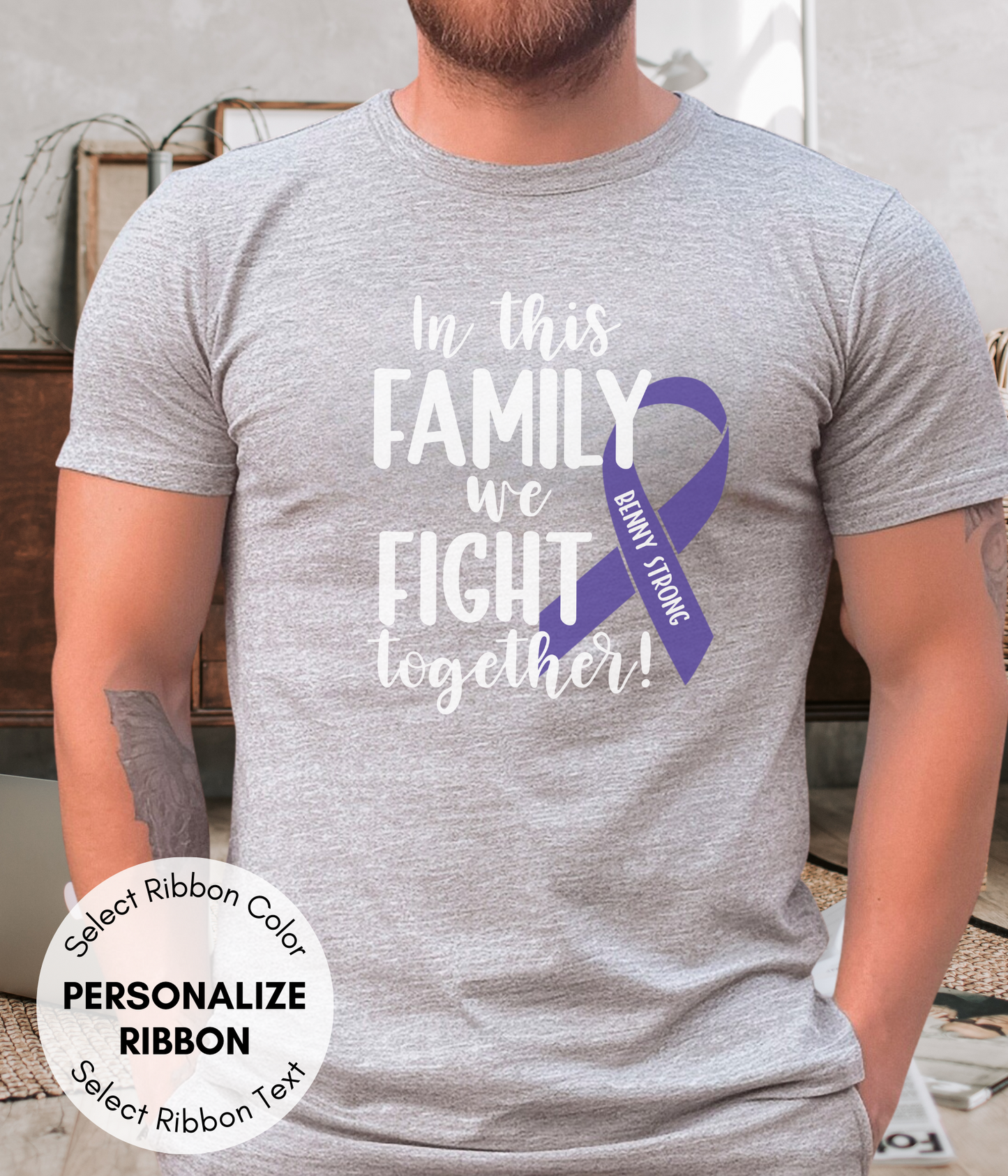 Testicular Cancer Shirt Personalized- In This Family We Fight Together