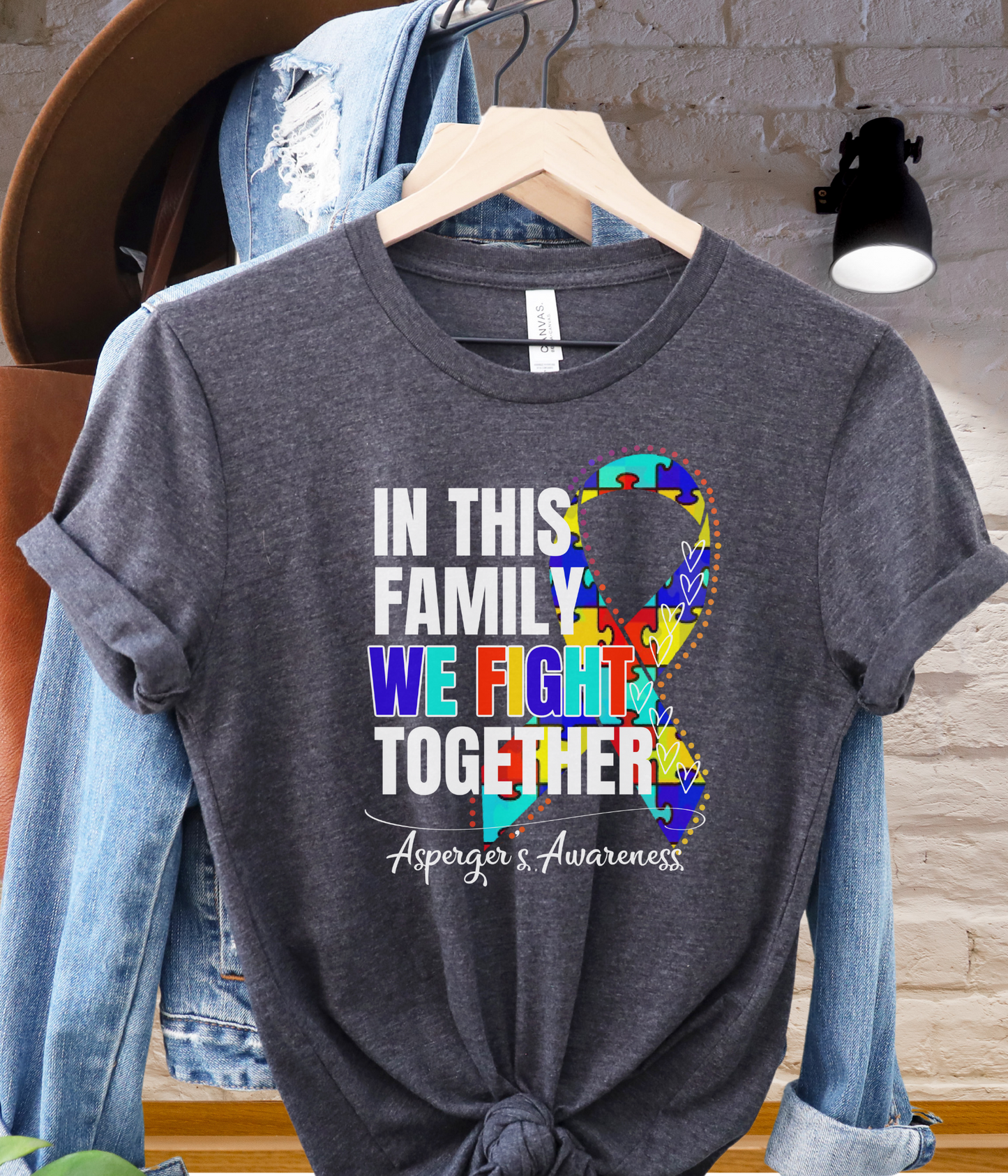 Asperger's Awareness Shirt- In This Family We Fight Together