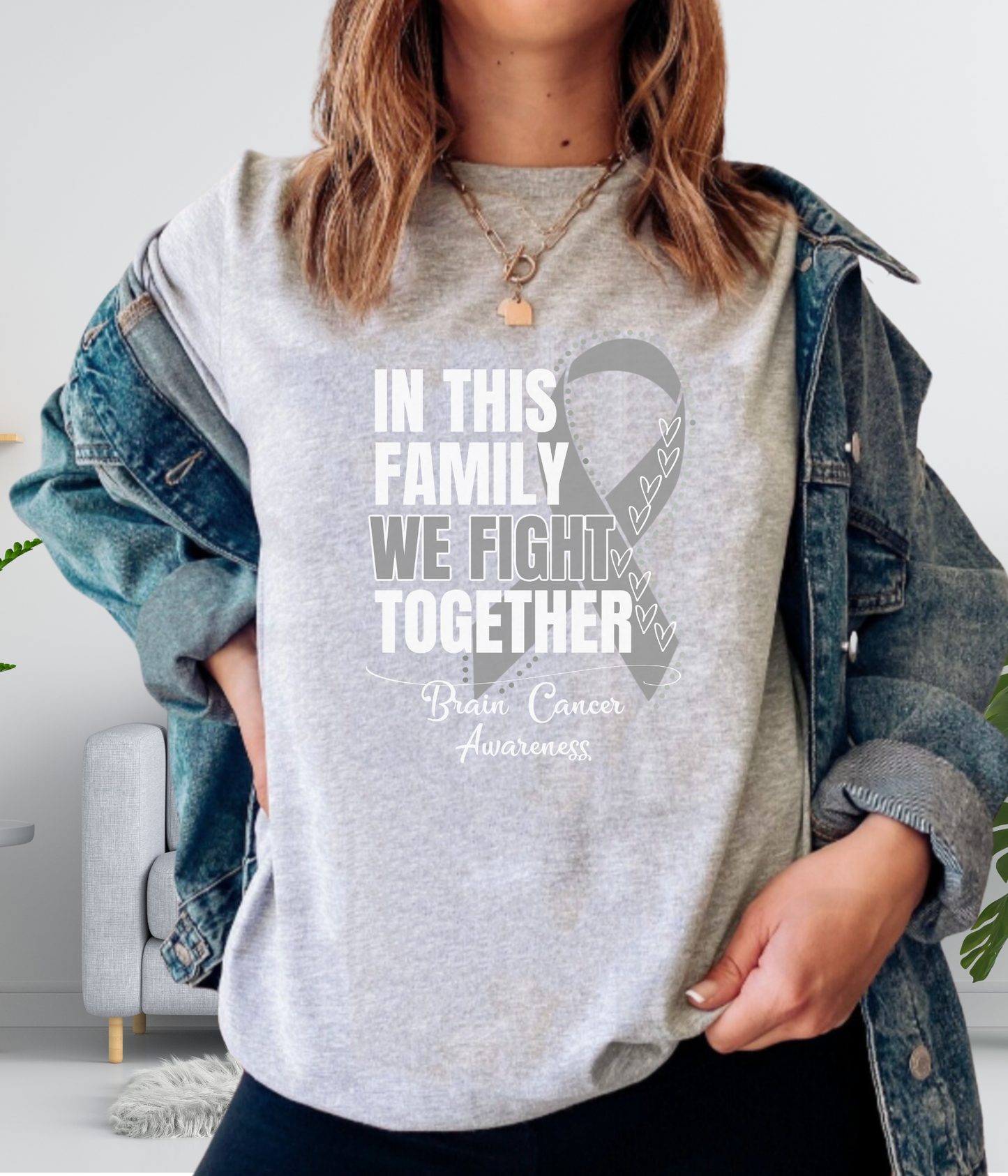 Brain Cancer Awareness Shirt- In This Family We Fight Together