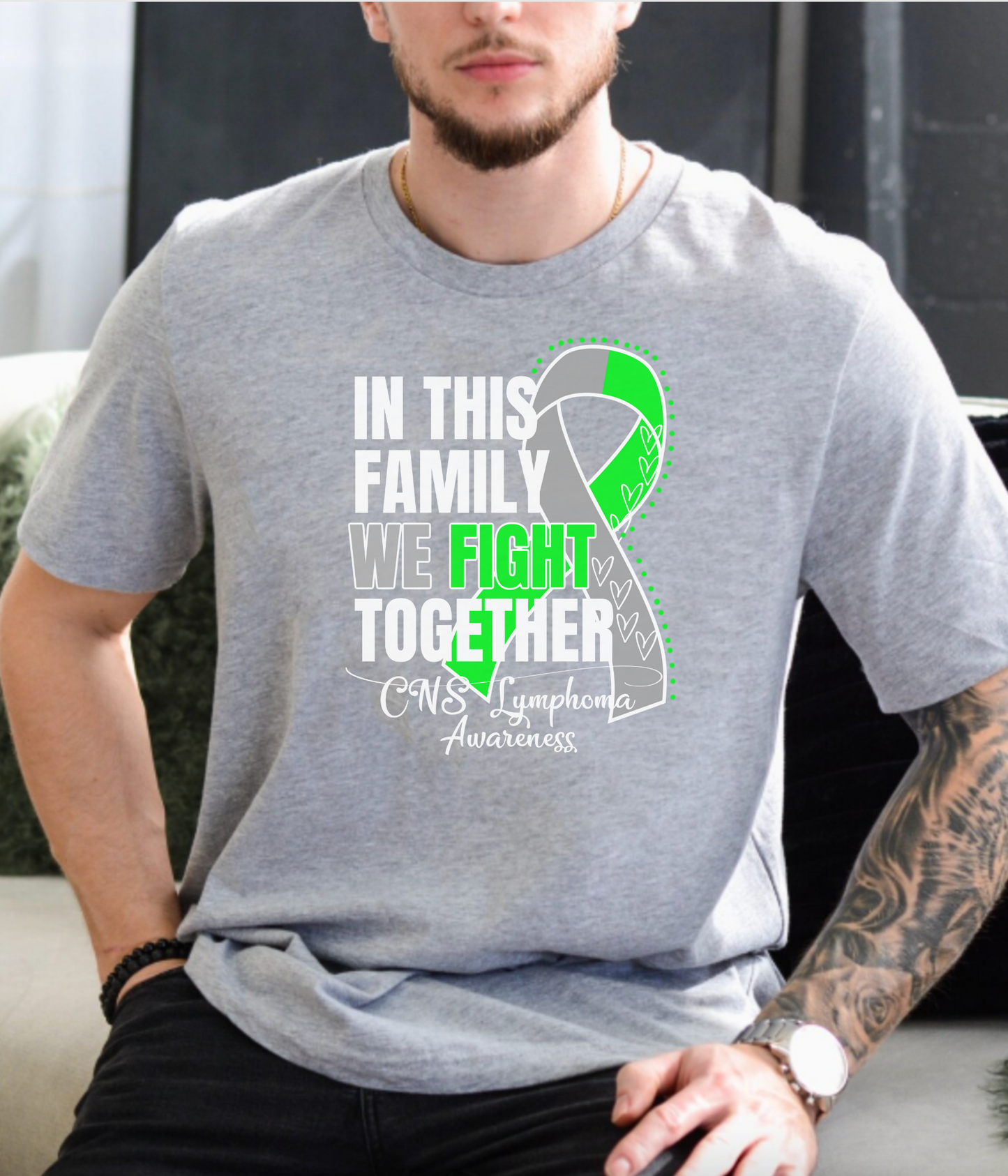 CNS Lymphoma Awareness Shirt- In This Family We Fight Together