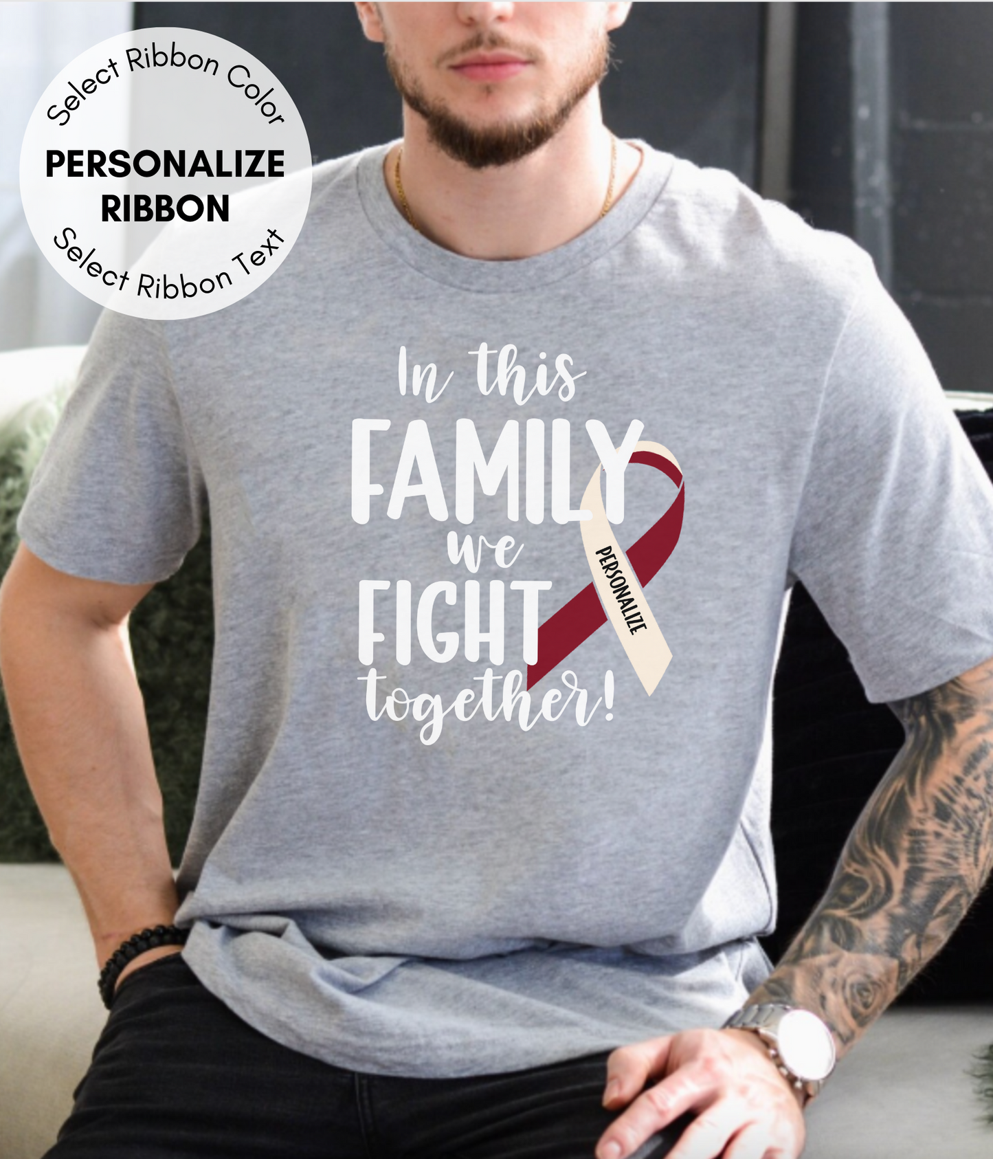 Head & Neck Cancer Shirt Personalized- In This Family We Fight Together