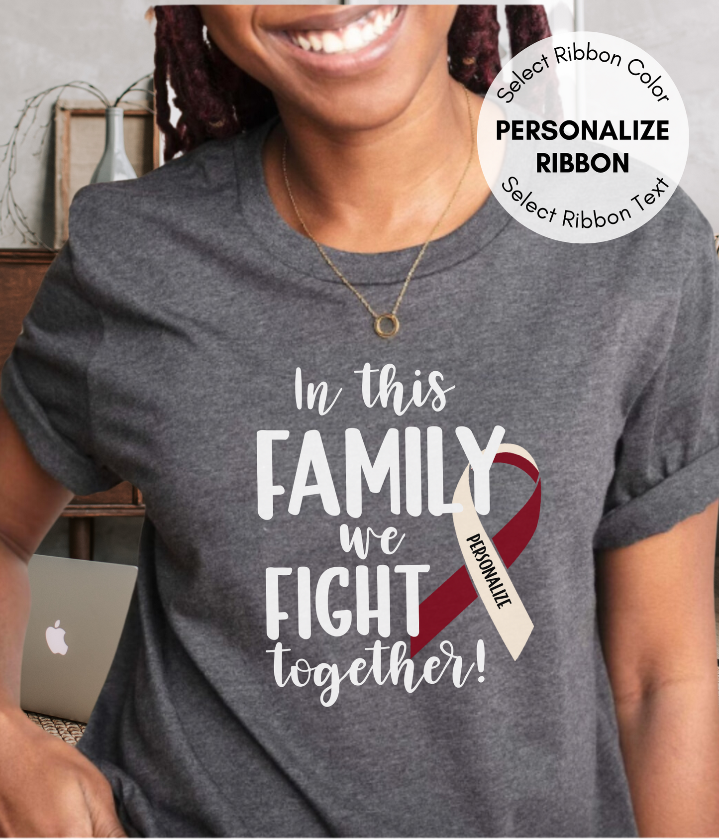 Head & Neck Cancer Shirt Personalized- In This Family We Fight Together