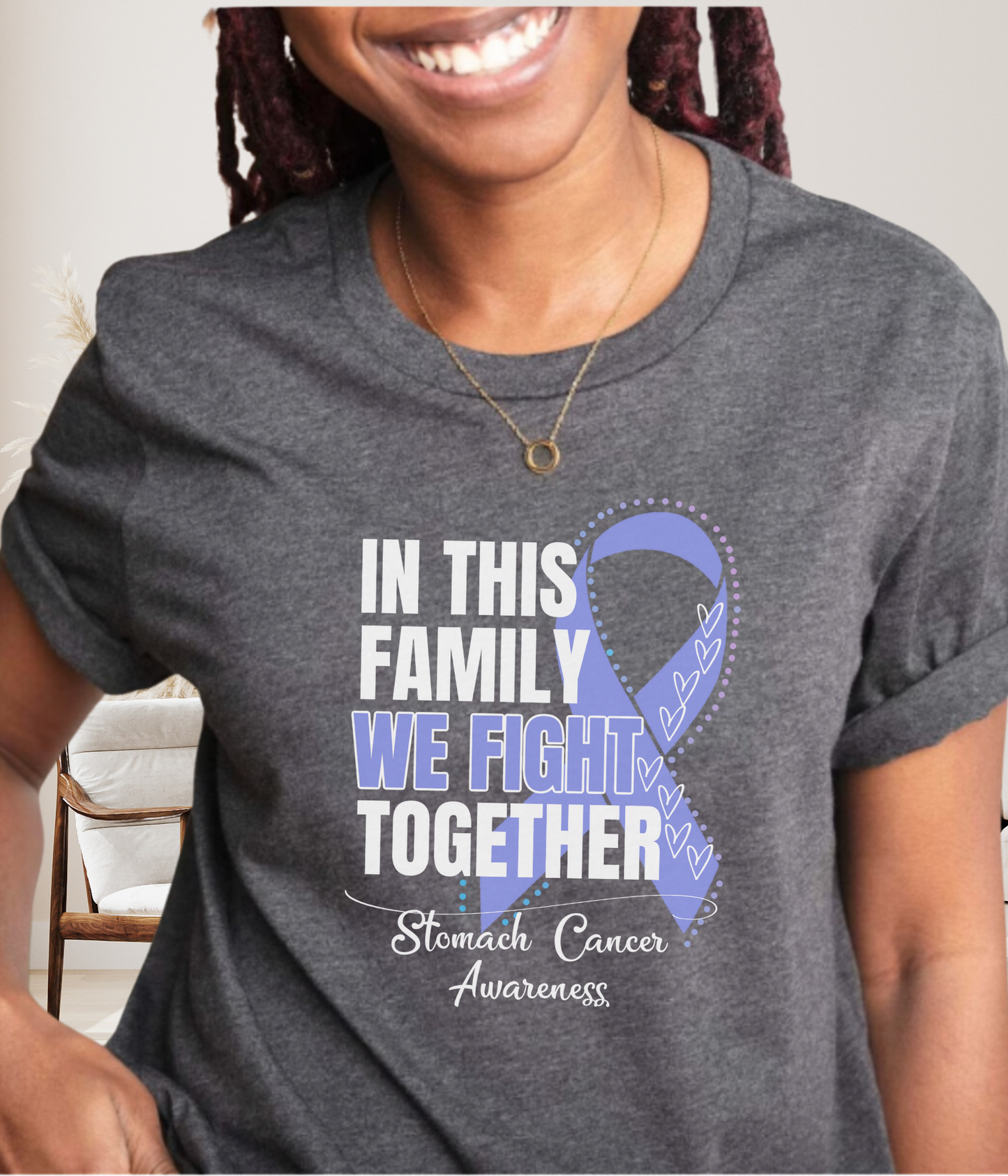 Stomach Cancer Awareness Shirt- In This Family We Fight Together