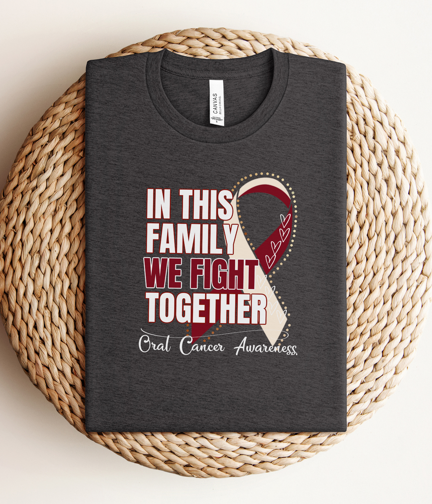 Oral Cancer Awareness Shirt- In This Family We Fight Together