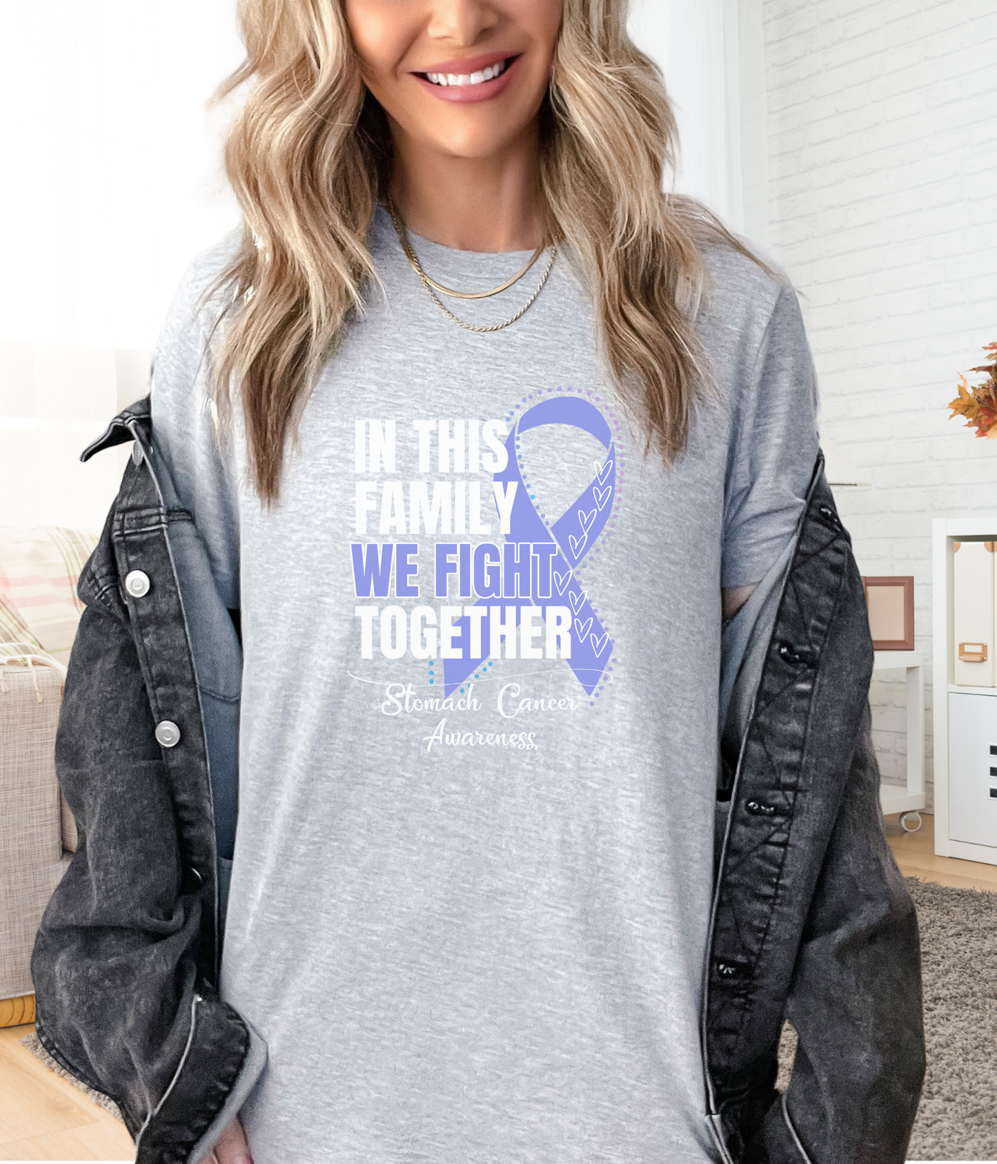 Stomach Cancer Awareness Shirt- In This Family We Fight Together