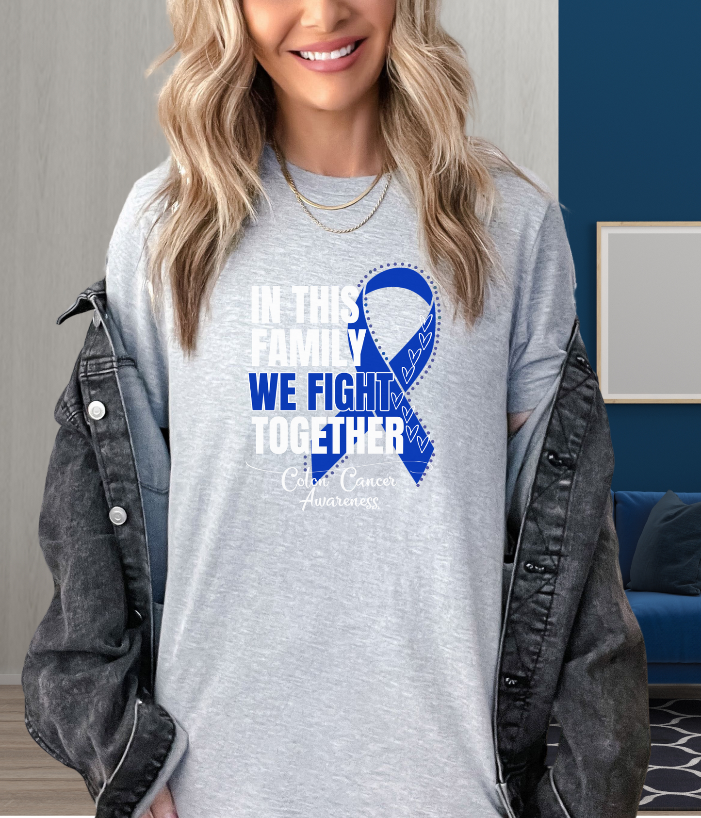 Colon Cancer Awareness Shirt- In This Family We Fight Together