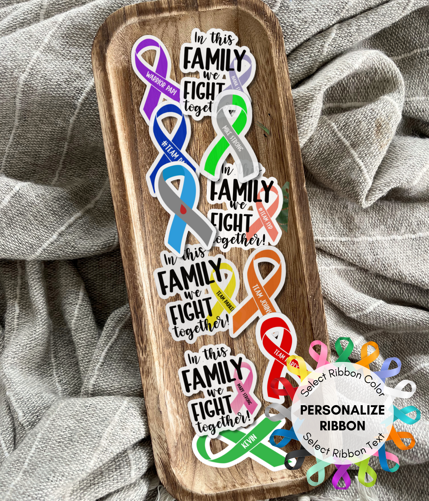 Customizable Family Support Ribbon Decal