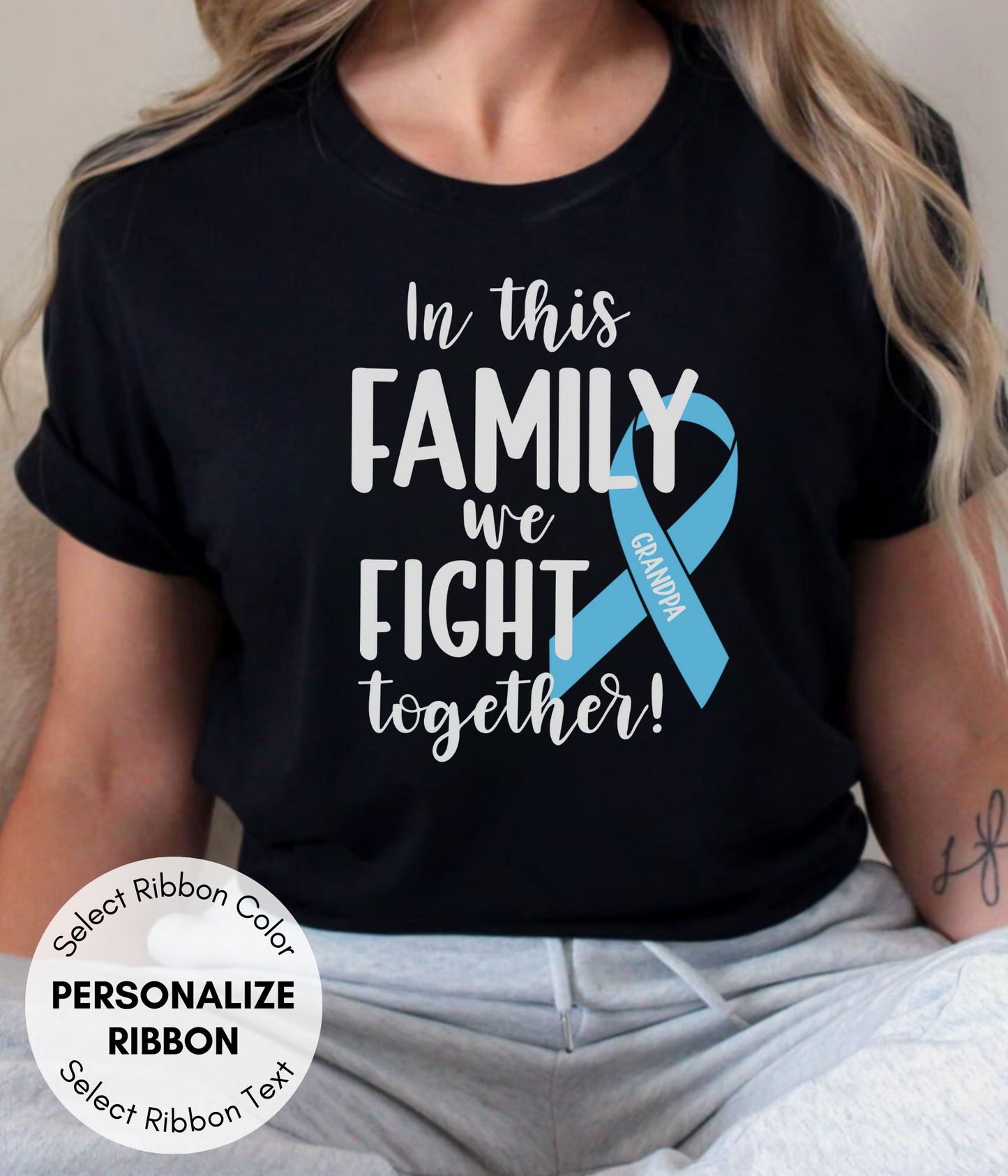 Prostate Cancer Sweatshirt Personalized- In This Family We Fight Together