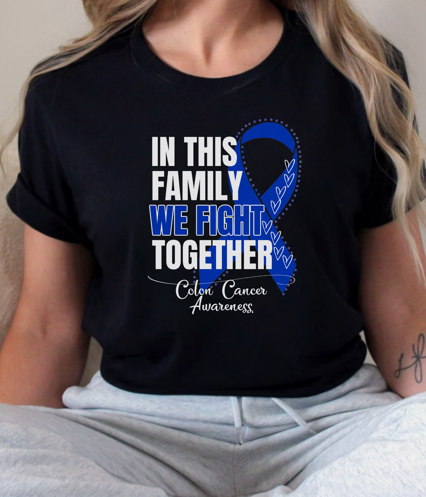 Colon Cancer Awareness Shirt- In This Family We Fight Together