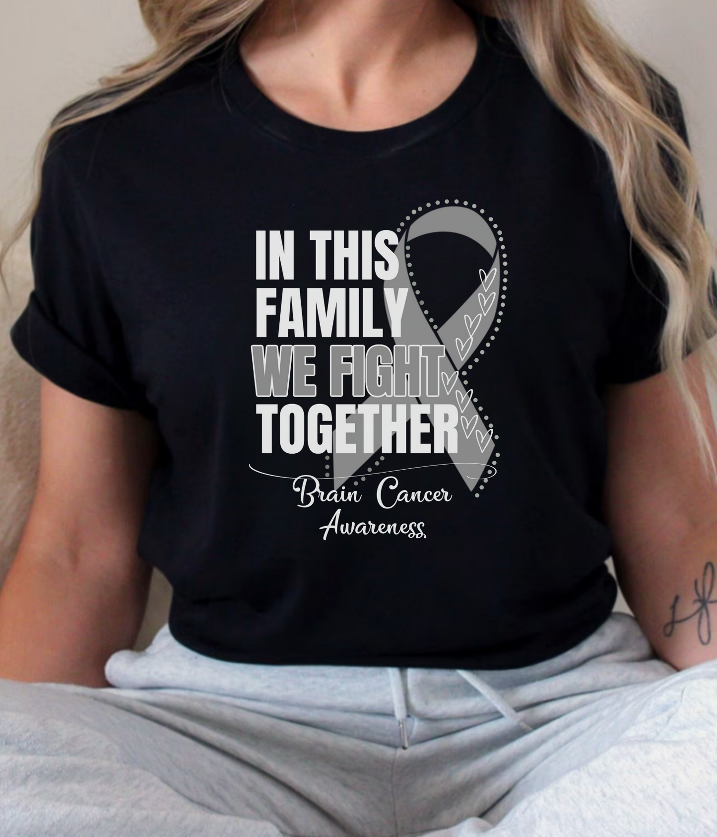 Brain Cancer Awareness Shirt- In This Family We Fight Together