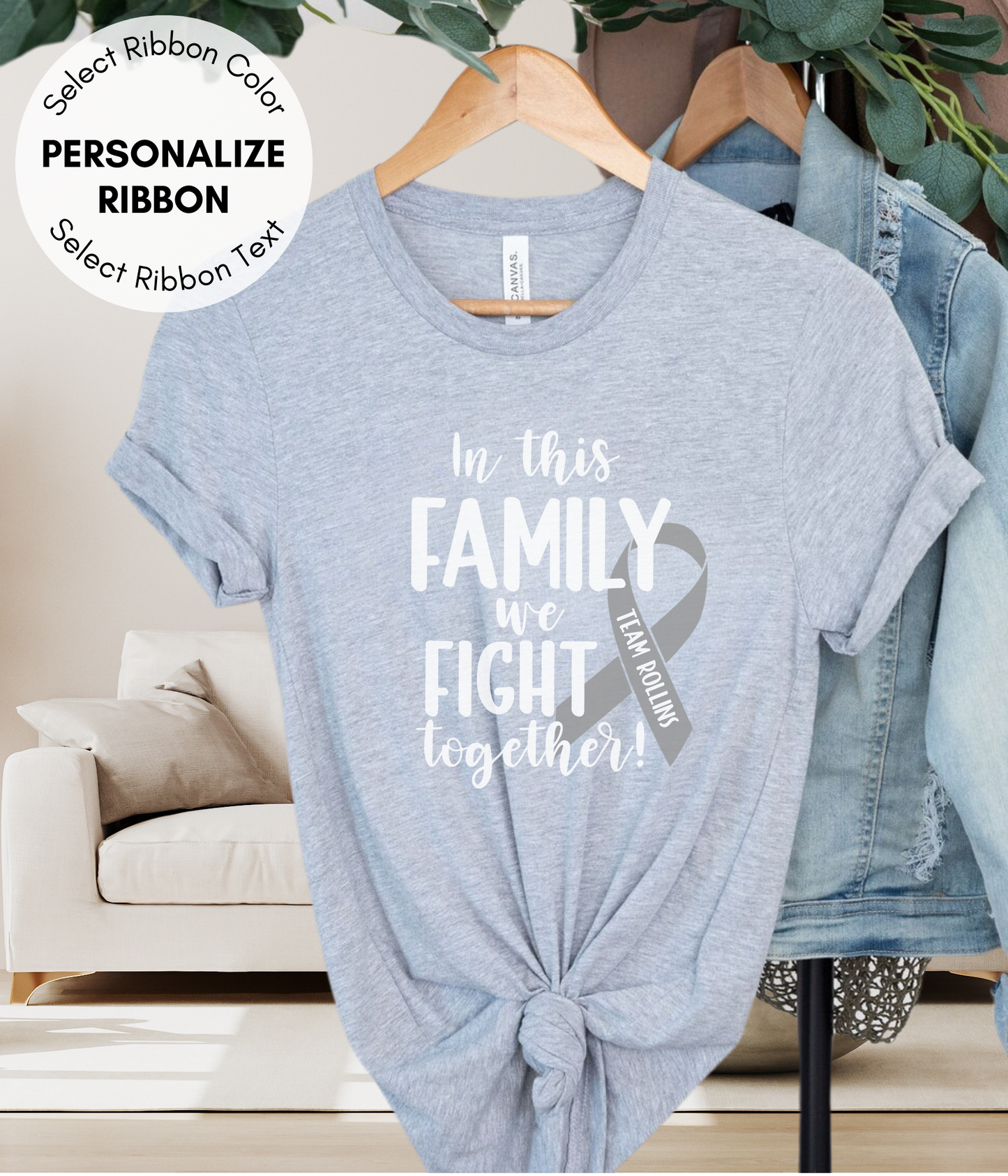 Brain Cancer Shirt Personalized- In This Family We Fight Together