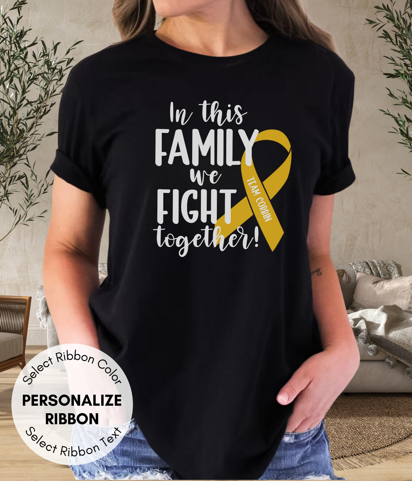 Childhood Cancer Shirt Personalized- In This Family We Fight Together