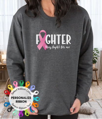 Fighter Shirt- They Fight for Me Personalized Ribbon