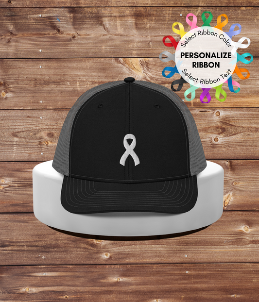 Embroidered Ribbon Snapback Hat