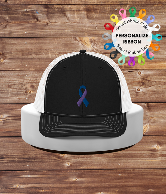 Trucker Hat with Custom Embroidered Ribbon