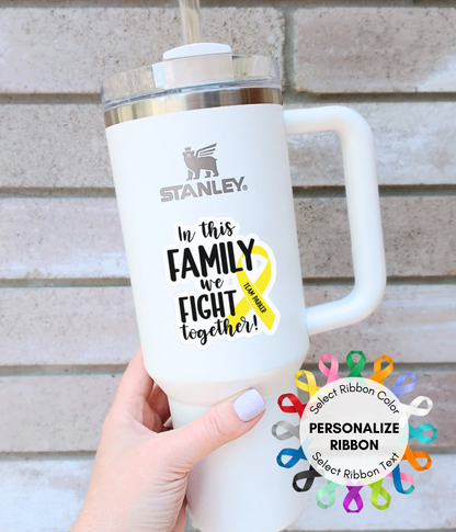 Customizable Family Support Ribbon Decal