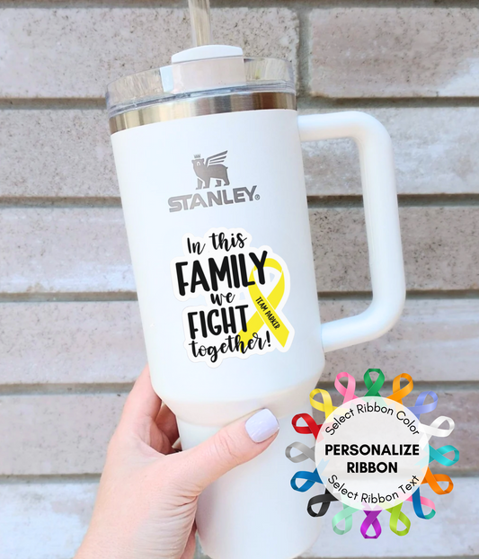 Customizable Family Support Ribbon Decal